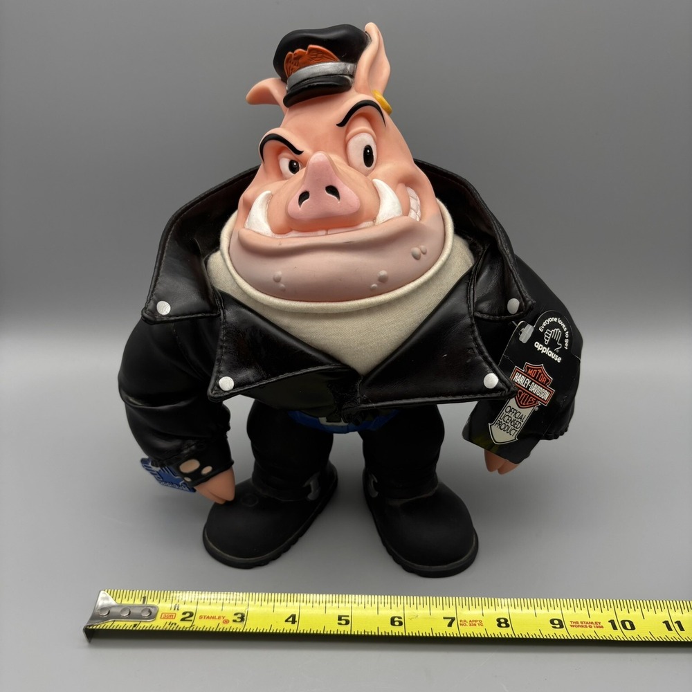 Vintage Retired Harley Davidson Motorcycle Biker Johnny Piglet Boar Hog Mascot - Picture 10 of 10